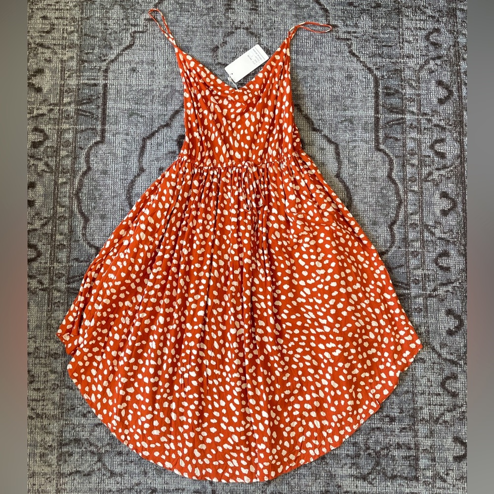 Pink Diamond Rust Dalmatian Print Cowl Neck Midi Dress